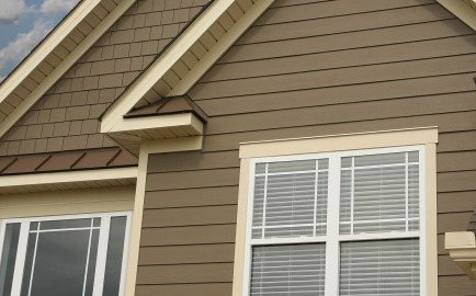 james hardie siding in brown on the side of a house