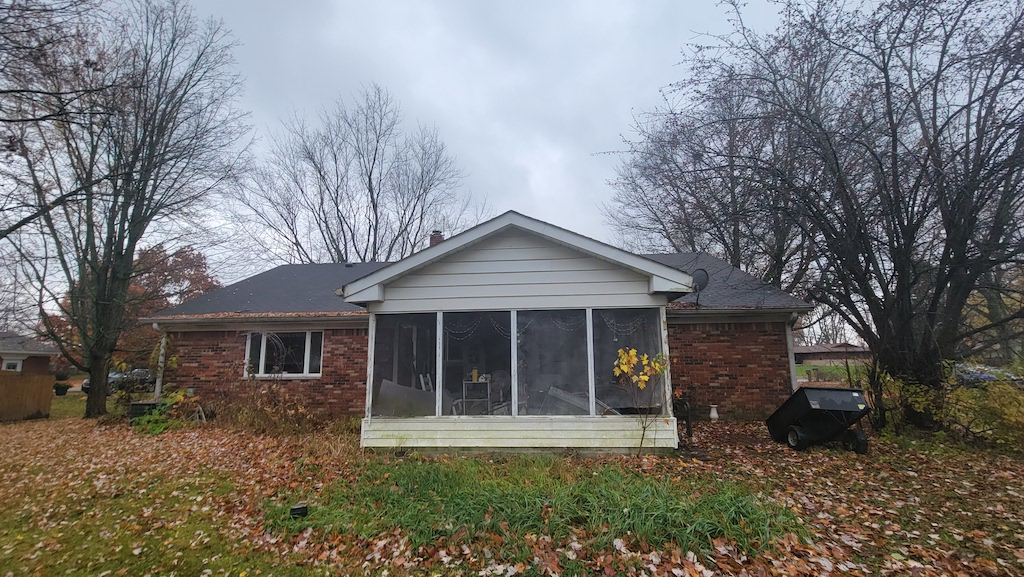 Featured Project: Rear view of an Indianapolis, IN home before getting new white gutters