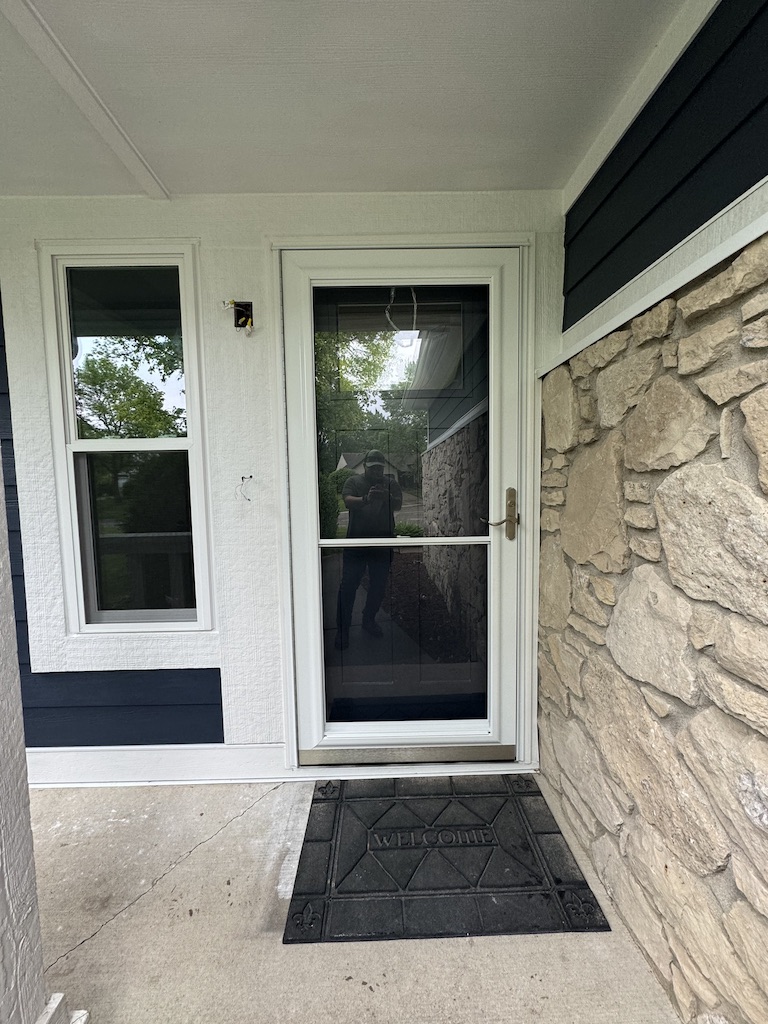 View of a new door on an Indianapolis home after a complete exterior transformation