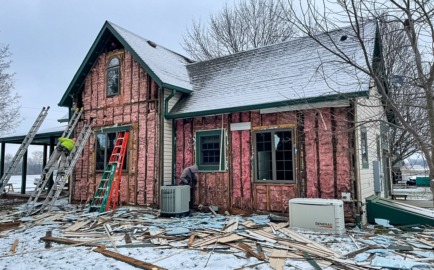 Home insulation after stripping siding