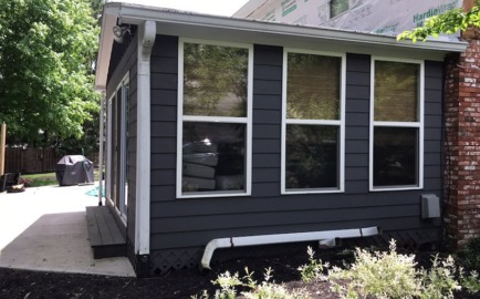 Dark gray James Hardie siding installed on a home in Elwood, IN